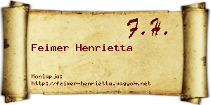 Feimer Henrietta névjegykártya